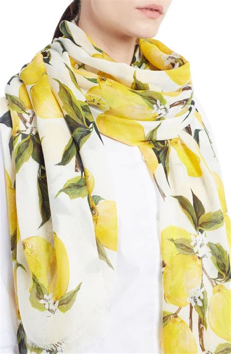 Dolce & Gabbana Lemon Woven Scarf 